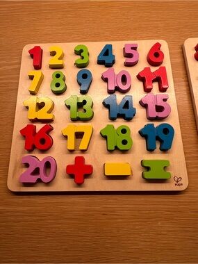 Hape Multicolor Wooden Number Puzzle - 1 to 20 Counting Board